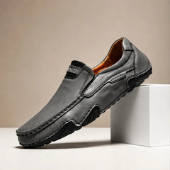 Stratton Leather Loafers - Gunmetal - slip-on shoes - Hendlys - Image 4