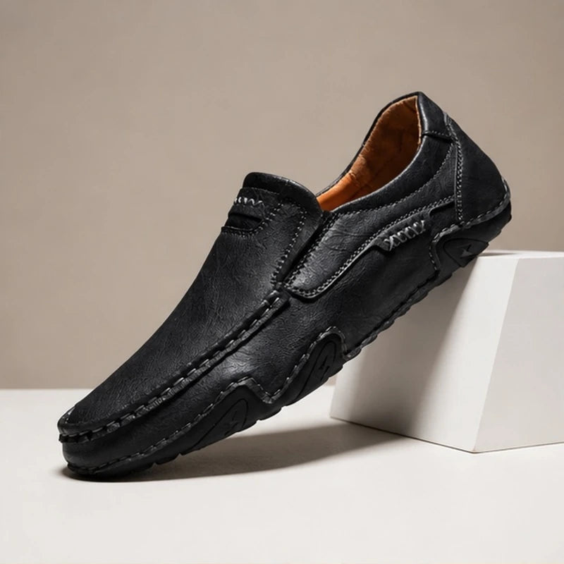 Stratton Leather Loafers - Charcoal - slip-on shoes - Hendlys - Image 4