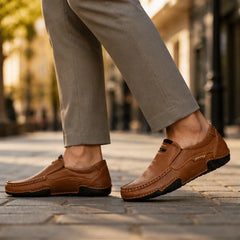 Stratton Leather Loafers - Tobacco - Shoes - Hendlys - Image 1