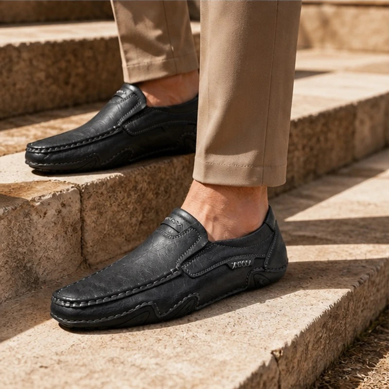 Stratton Leather Loafers - Charcoal - men's loafers - Hendlys - Image 2