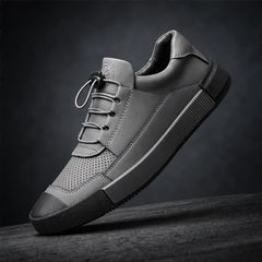 Calder Leather Court Sneaker - Gray - men's sneakers - Hendlys - Image 2