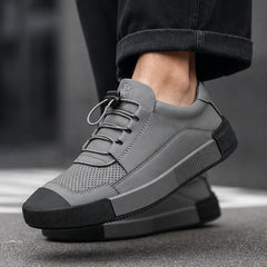 Calder Leather Court Sneaker - Gray - leather sneakers - Hendlys - Image 3