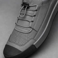 Calder Leather Court Sneaker - Gray - genuine leather - Hendlys - Image 5