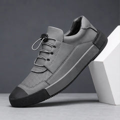 Calder Leather Court Sneaker - Gray - Sneakers - Hendlys - Image 1
