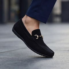 Bianchi Russo Suede Loafers - Black - cushioned insole - Hendlys - Image 6