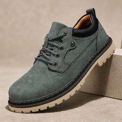 Kingsley Leather Casual Shoe - Green - Shoes - Hendlys - Image 1