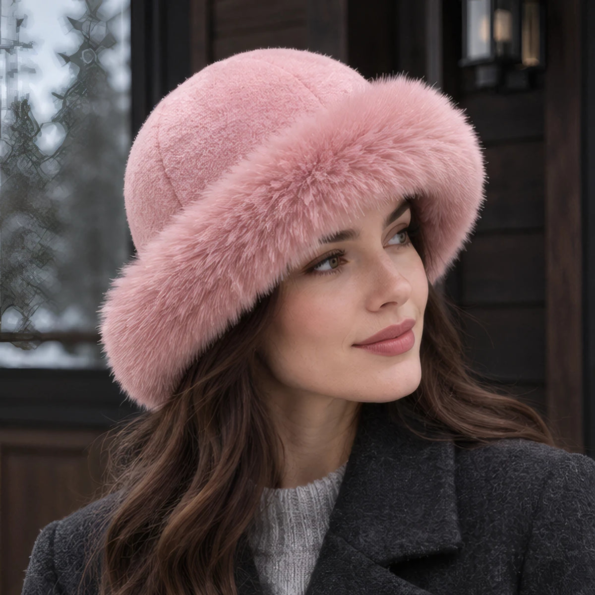 Taiga Women's Fur Brim Hat - Pink - Women's Accessories > Hats > Faux Fur Hats - Hendlys - Image 1