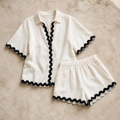 Talia Resort Shorts Set - White - resort wear - Hendlys - Image 3