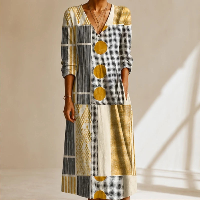 Tamsin Relaxed Patchwork Maxi Dress - Multicolor - Catalog Group: Clothing - Hendlys - Image 2