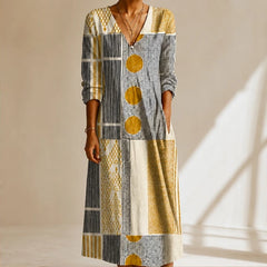 Tamsin Relaxed Patchwork Maxi Dress - Multicolor - Catalog Group: Clothing - Hendlys - Image 2