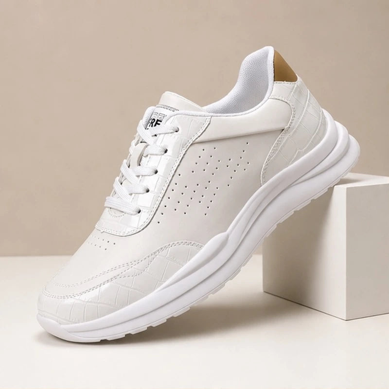 Taviano Contrast Leather Sneakers - White - Sneakers - Hendlys - Image 1