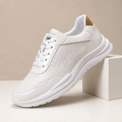 Taviano Contrast Leather Sneakers - White - Sneakers - Hendlys - Image 1