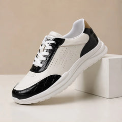 Taviano Contrast Leather Sneakers - Black - Sneakers - Hendlys - Image 1