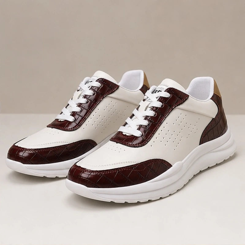 Taviano Contrast Leather Sneakers - Brown - men's sneakers - Hendlys - Image 2