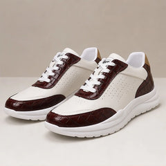 Taviano Contrast Leather Sneakers - Brown - men's sneakers - Hendlys - Image 2