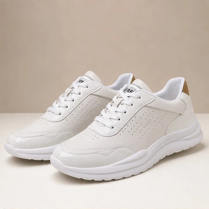 Taviano Contrast Leather Sneakers - White - men's sneakers - Hendlys - Image 2