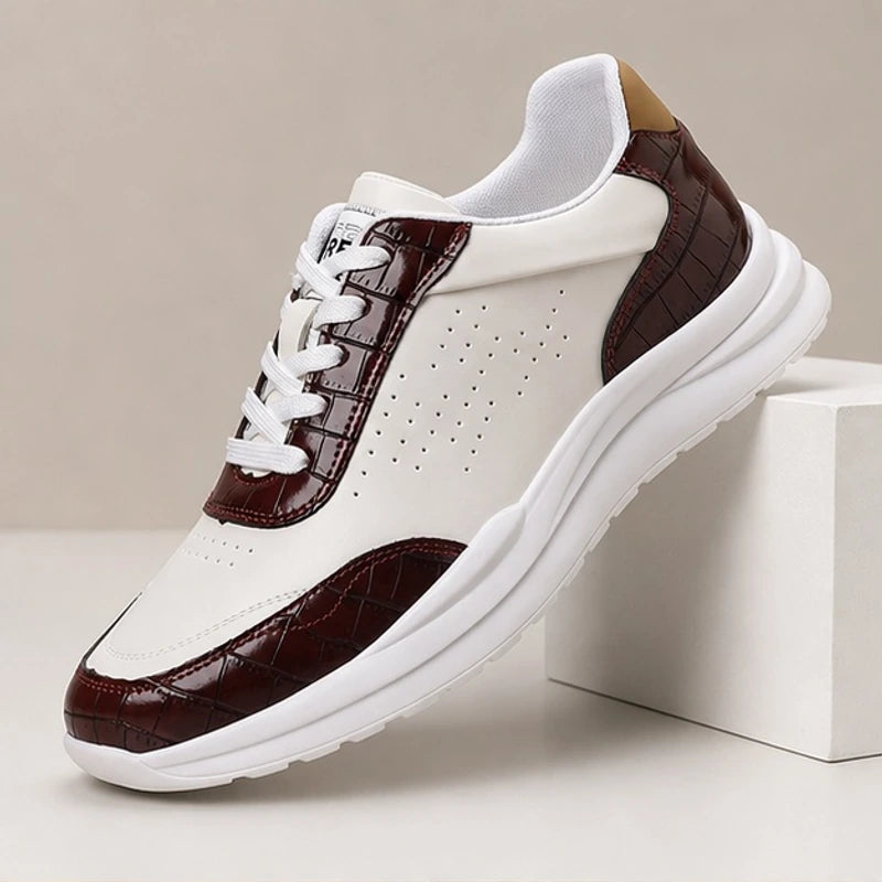 Taviano Contrast Leather Sneakers - Brown - Sneakers - Hendlys - Image 1