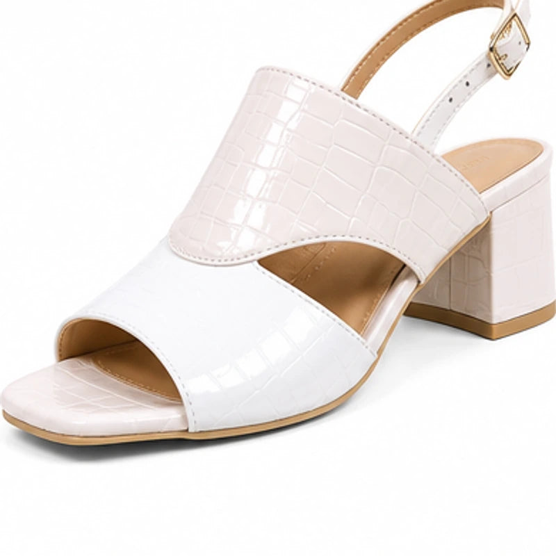 Tessa Colorblock Slingback Sandal - White - Sandals - Hendlys - Image 1
