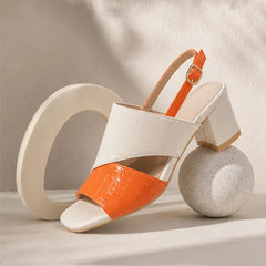 Tessa Colorblock Slingback Sandal - Orange - women's sandals - Hendlys - Image 2