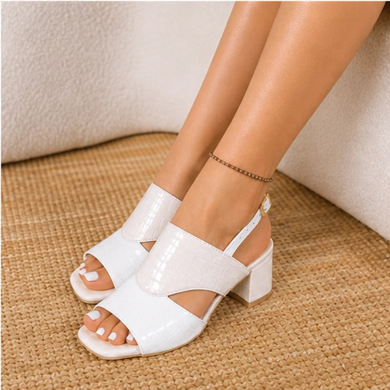 Tessa Colorblock Slingback Sandal - White - open toe - Hendlys - Image 8