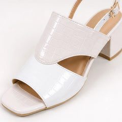 Tessa Colorblock Slingback Sandal - White - slingback sandals - Hendlys - Image 3