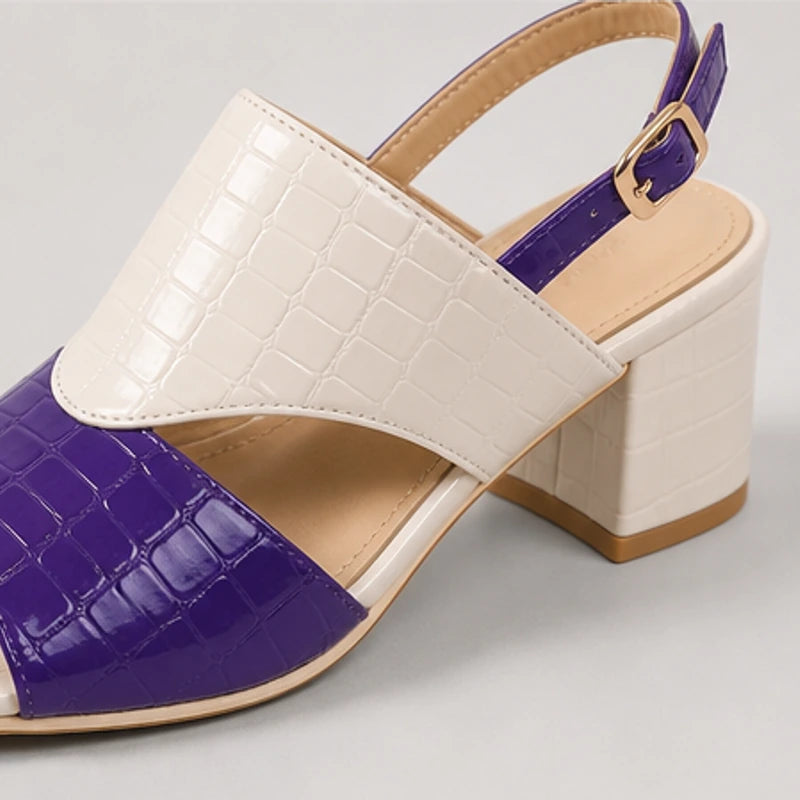 Tessa Colorblock Slingback Sandal - Purple - slingback sandals - Hendlys - Image 3