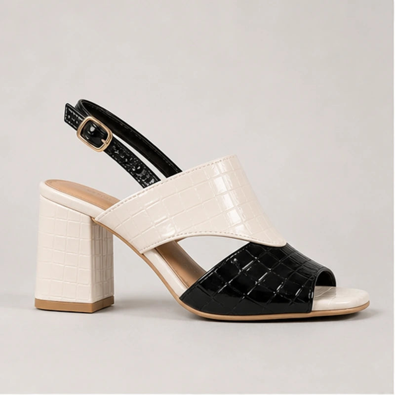 Tessa Colorblock Slingback Sandal - Black - Sandals - Hendlys - Image 1