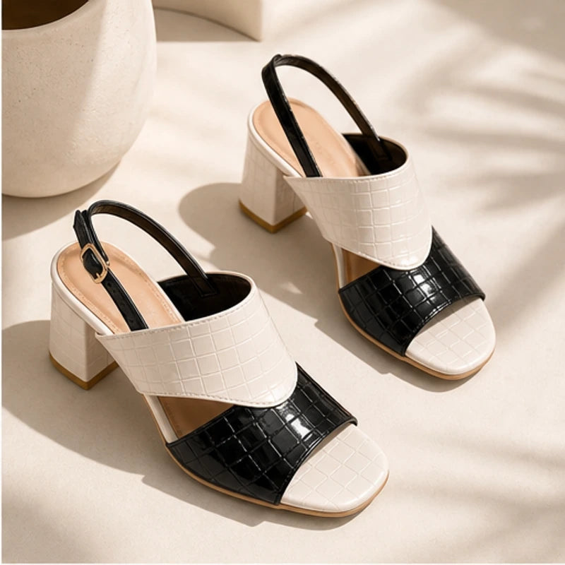 Tessa Colorblock Slingback Sandal - Black - women's sandals - Hendlys - Image 2