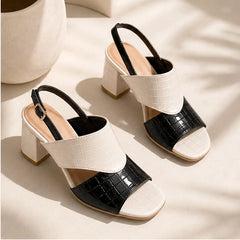 Tessa Colorblock Slingback Sandal - Black - women's sandals - Hendlys - Image 2