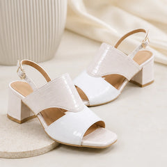 Tessa Colorblock Slingback Sandal - White - women's sandals - Hendlys - Image 2