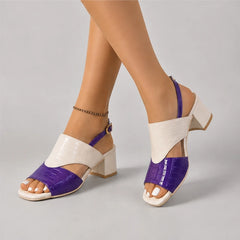 Tessa Colorblock Slingback Sandal - Purple - block heel - Hendlys - Image 4
