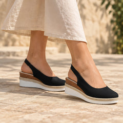 Theodora Women's Orthopedic Closed-Toe Sandals - Black - Women's Footwear > Sandals > Slingback Wedge Sandals - Hendlys - Image 3