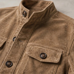 Thorne Structured Suede Jacket - Brown - structured jacket - Hendlys - Image 4