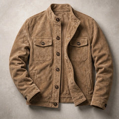 Thorne Structured Suede Jacket - Brown - suede jacket - Hendlys - Image 3