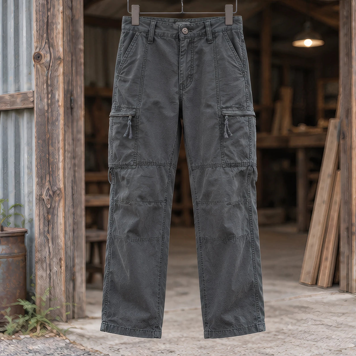 Thornfield Men's Relaxed Stretch Cargo Pants - Army Gray - male - Hendlys - Image 3