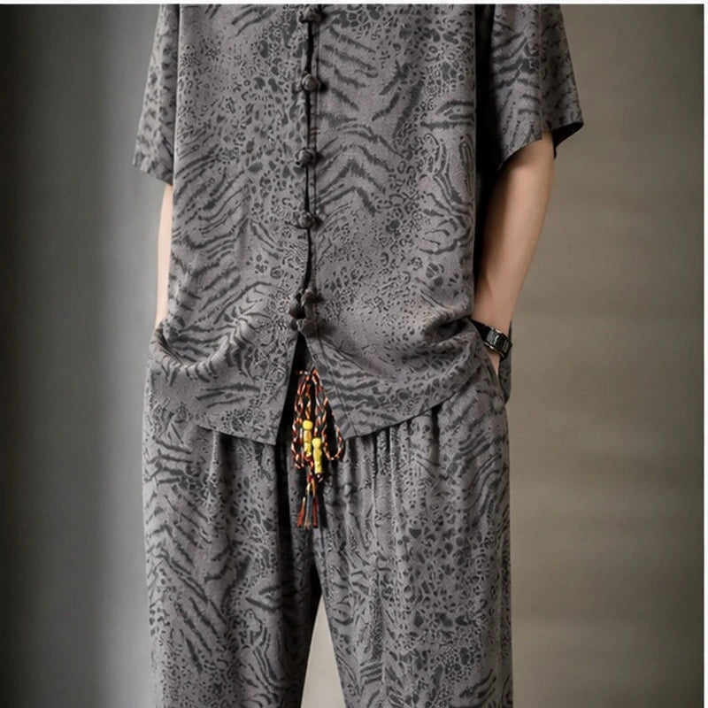 Tokako Relaxed Shirt & Pant Set - Gray - outfit set - Hendlys - Image 2
