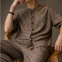 Tokako Relaxed Shirt & Pant Set - Brown - Outfit Set - Hendlys - Image 1