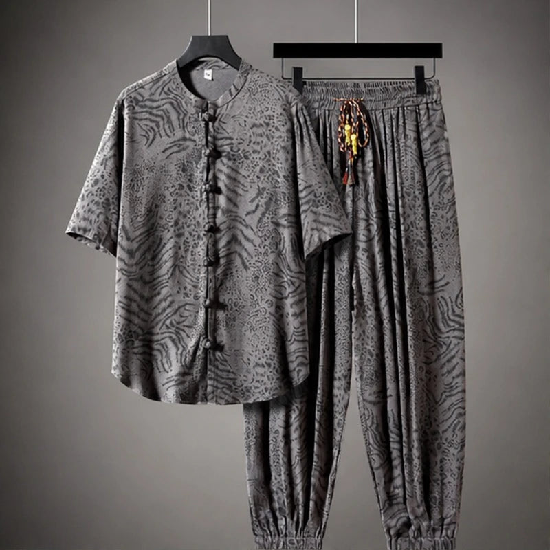 Tokako Relaxed Shirt & Pant Set - Gray - matching set - Hendlys - Image 3
