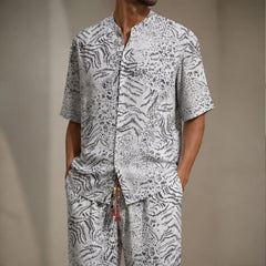 Tokako Relaxed Shirt & Pant Set - White - Outfit Set - Hendlys - Image 1