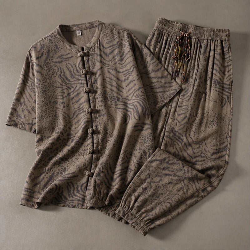 Tokako Relaxed Shirt & Pant Set - Brown - shirt and pant set - Hendlys - Image 4