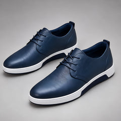 Torin Men's Orthopedic Leather Derby Shoes - Blue - map - Hendlys - Image 2