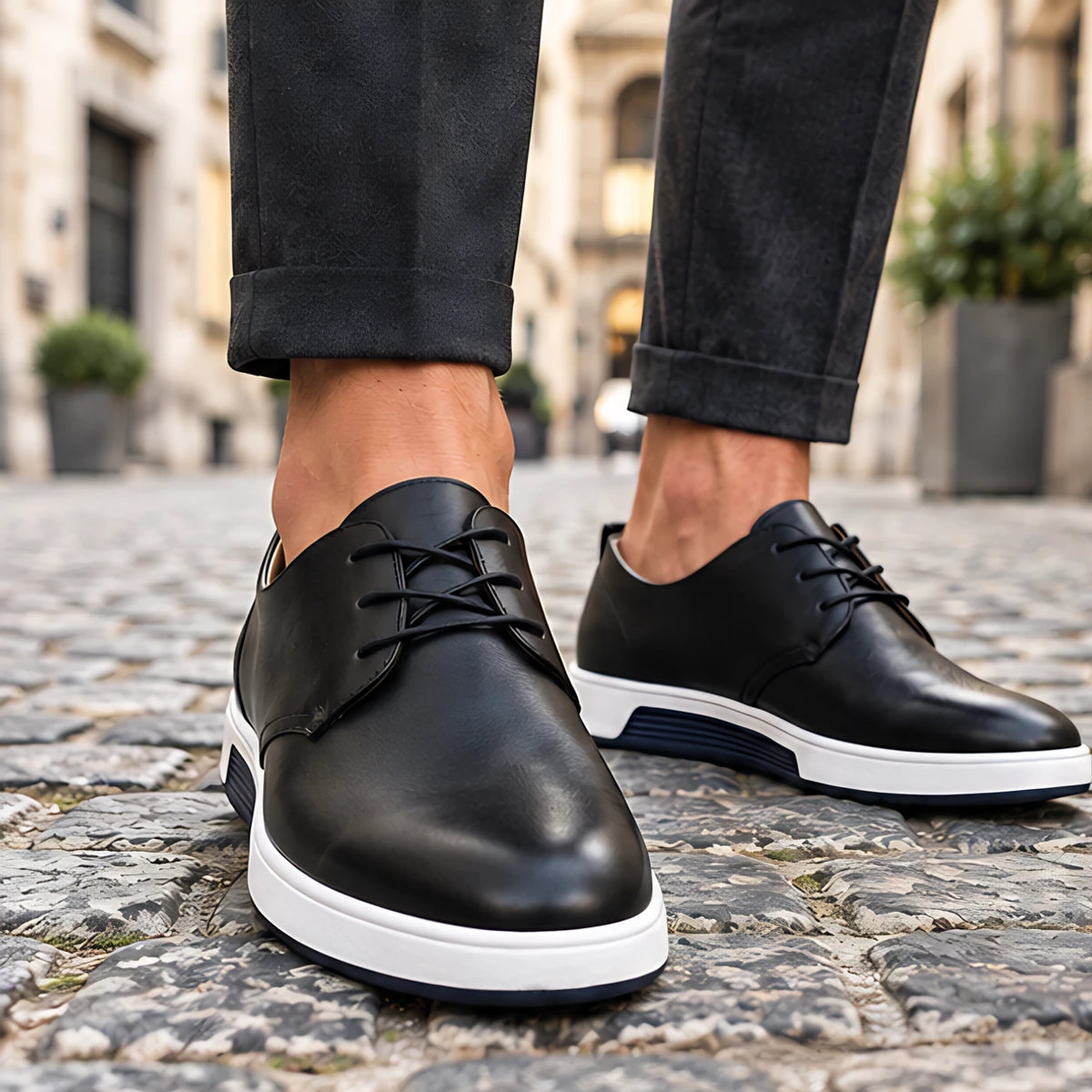 Torin Men's Orthopedic Leather Derby Shoes - Black - Men's Footwear > Derby Shoes - Hendlys - Image 1