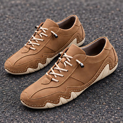 Torin Men's Wave-Stitched Leather Sneakers - Desert Oak - Men's Footwear > Sneakers > Low-Top Leather Sneakers - Hendlys - Image 3