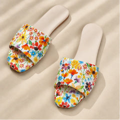 Torino Floral Flat Mule - Orange Blossom - flat mules - Hendlys - Image 2
