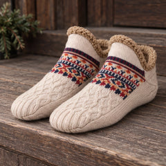 Torvale Non-Slip Fleece-Lined Slipper Socks - Beige - size_chart - Hendlys - Image 3