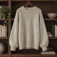 Tova Women's Oversized Crew Neck Sweater - Cream - female - Hendlys - Image 3