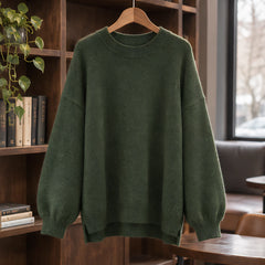 Tova Women's Oversized Crew Neck Sweater - Green - female - Hendlys - Image 3