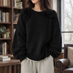 Tova Women's Oversized Crew Neck Sweater - Black - Women's Clothing > Sweaters & Cardigans > Crew Neck Sweaters - Hendlys - Image 1