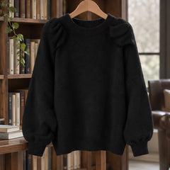 Tova Women's Oversized Crew Neck Sweater - Black - female - Hendlys - Image 3