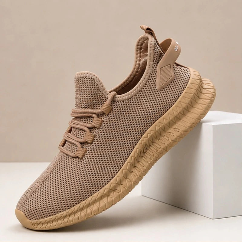 Truett Knit Mesh Sneaker - Camel - knit sneakers - Hendlys - Image 3